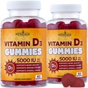 NEW AGE Vitamin D3 5000 IU 125mcg Gummies - Immune Supplement - Non-GMO, Gluten-Free, Dairy-Free, No Gelatin (120 Gummies (Pack of 2))