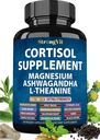 StrongVit Cortisol Supplements for Women and Men with Magnesium, Ashwagandha & L-Theanine. High Cortisol Reducer, Manager, Detox, Lower and Control. Sleep Support & Stress Relief, USA