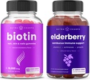 NutraChamps Biotin Gummies y Elderberry Gummies Bundle