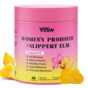 Women's Probiotics Slippery Elm Gummies, Her Juicy Feminine Probiotics Gummies Support pH Balance, Gut Health & Immune System, Sugar-Free, Pineapple Flavor, 60 Count