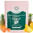 Premium Feminine Balance Gummies for Women, Vaginal Probiotics - pH Balance & Immune Defense Support for Feminine Health, Hawaiian Pineapple Flavor - 60 Count