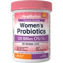 NewRhythm Probiotics for Women, Akkermansia Probiotic, Biotin, Vitamin B6 B12 & Inositol, 120 Billion CFU 20 Strains, Digestive Enzymes, Prebiotics & Vaginal Probiotics for PH Balance, 60 Capsules