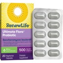Renew Life Ultimate Flora Probiotic Capsules, Daily Supplement Relieves Occasional Digestive Upset and Diarrhea, Saccharomyces Boulardii, Dairy, Soy and gluten-free, 6 Billion CFU, 20 Count