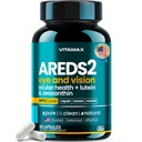 AREDS 2 Eye Vitamins - Lutein, Zeaxanthin, Bilberry, Astaxanthin Mineral Vision Supplement - Supports Eye Strain, Dry Eyes, Pressure, and Vision Health - Made in USA - 60ct