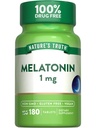 Nature's Truth Melatonin 1 mg | 180 Tablets | 100% Drug Free | Vegan, Non-GMO and Gluten Free Supplement