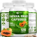 FRESHDRINKUS, 120 Papaya Fruit Extract Capsules| Papain Enzyme| 100% from Natural Papaya Fruit Extract| 500mg per Capsule| 1,000mg per Serving| 60 Days Supply| Vegan Capsulesc Non-GMO, Gluten-Free