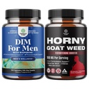 Bundle of DIM Supplement for Men - DIM Estrogen Blocker for Hormone Balance & Prostate Health and Horny Goat Weed with Tongkat Ali Saw Palmetto Extract Panax Ginseng & Maca Root for Stamina & Energy