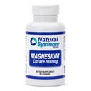 Magnesium Citrate 500mg 60 Capsules by Natural Systems - Magnesium Supplement Powder Muscle Calm - Magnesium Supplement for Constipation - Magnesium Citrate Powder Capsules for Natural Slim