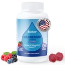 Biobor Magnesium Citrate Gummies 200mg for Adults, High Absorption Magnesium Supplement for Leg Cramps, Stress Relaxation, Muscle Health, No Artificial Colors or Flavors, Gluten Free, Vegetarian