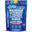 Magnesium Glycinate Powder Supplement + L Theanine Ashwagandha Glycine Apigenin Lemon Balm GABA 5HTP Pink Salt Potassium L Tryptophan Calcium | Powdered Sleep Aid Calm Trace Minerals Vitamin