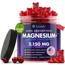 Magnesium Gummies 3in1 - Glycinate, Citrat, Malate 2150 MG High Absorption Supplement, Sugar-Free, Vegan, Chews for Men & Women, Inspired by Wellness Traditions Like Arjuna, 60 Gummies, Cherry Flavor