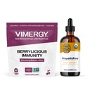 VIMERGY NutriDense Elderberry + Zinc Berrylicious Immunity* Chewables (60 Count) & Vimergy PropolisPure® (115 mL)