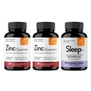 Sandhu's Zinc Quercetin 120 Count (Pack of 2) & Sleep 60 Capsules –Non-Habit Forming 5-in-1 Sleep Aid Supplement| Supports Immune Health & Aids Restful Sleep