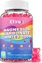 Magnesium Carbonate 500mg Gummies, Chewable Magnesium Supplement for Women & Adults, Magnesium with D3 & K2, B6 & Zinc Citrate, Nervous, Muscle, Heart, Bone, Gut Health, Strawberry Flavor, 60 Ct