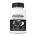 Purely Ethiopian Black Seed Oil, Purely Nutrient Ethiopian BlackSeed Oil, Cold-Pressed from Pure Black Cumin Seeds, Rich in Thymoquinone, Non-GMO, Gluten-Free, 60 Softgels