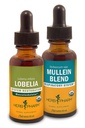Herb Pharm Certified Organic Lobelia Liquid Extract for Musculoskeletal System Support - 1 Ounce Certified Organic Mullein Blend Extract for Respiratory System Support - 1 Ounce