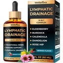 Lymphatic Drainage Supplement - Organic Liquid Drops for Lymphatic Support & Detox - 8-in-1 Herbal Blend - Lymphatic Cleanse Complex with Burdock, Dandelion, Elderberry - 2 fl oz