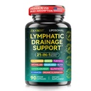 Lymphatic Drainage Supplements, Lymphatic Drainage Capsules Supplement - Wellness Complex Formula 21 in 1 - Aescia, Turmeric, Bromelain, Echinacea & More - Lymph System Support Capsule Easy Store