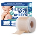 Silicone Scar Sheets, Silicone Scar Tape(1.6"x 158" Roll-4 meters), Silicone Scar Sheets for Surgical Scars, Scar Tape for Surgical, C-Section, Burn, Hypertrophic & Keloid Scars
