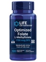 Life Extension Optimized Folate – L-methylfolate – Heart & Brain Support, Healthy Homocysteine Levels – Non-GMO, Gluten-Free, Vegetarian – 1700 mcg DFE, 100 Vegetarian Tablets