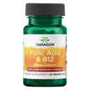 Swanson Folic Acid & Vitamin B-12 30 Veg Capsules