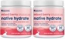 NativePath Native Hydrate, Zero Sugar, Electrolytes Powder with BCAAs, Mixed Berry Hydration, Keto & Paleo Friendly, 30 Servings (Pack of 2)