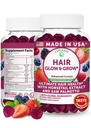 Lunakai USA Made Super Hair Gummies with Biotin, Zinc, Horsetail Extract & Saw Palmetto - Hair Growth Vitamins for Women & Men – Supports Thicker, Longer, Stronger Tresses, Skin & Nails, 60ct