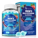Migcopat Multivitamin for Men, Mens Multivitamins Gummies w/Omega-3, Probiotics, Inositol, Folate, Biotin, Zinc, Vitamins A, C, D, E, B, Support Heart, Brain, Muscle, Energy, Sugar-Free, Berry Flavor