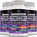 Nuevo suplemento de magnesio AGE -Powerful Glycinate Citrate Malate Oxide Taurate Aspartate Gluconate Orotate & Mag Chloride Manganese Bone Health and Bone Strength, Joint Support- 270 Count