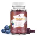 Tanning Gummies - Support a Natural Radiant Glow Year-Round - Oral Tan Support with Beta Carotene, Lycopene & Vitamins for Skin Health and Even Tone - Vegan & Sugar-Free Chews