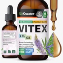 BIO KRAUTER Vitex Chasteberry Supplement for Women & Menopause Support* - 2 Fl.Oz 28 Days of Supply - Pure Vegan Vitex Berry Tincture - Alcohol & Sugar Free, Non-GMO - Relaxation & Women's Wellness