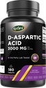 Oxify D- ASPARTIC Acid 3000 mg | 180 Tablets | Gluten-Free, Non-GMO | Supplement Made in USA