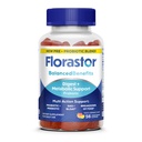 Florastor Prebiotic and Probiotic Gummies, Digestive and Metabolic Support Probiotic Blend for Multi-Action Digestive Health Care, with Vitamin B12, 56 Gummies
