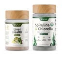 Snap Supplements Liver Health + Organic Spirulina and Chlorella Bundle, 60 + 120 Vegetarian Capsules