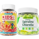 Nextdia Organic Spirulina Chlorella Gummies 1 Pack + Sugar Free Kids Multivitamin Gummies 1 Pack