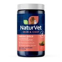 NaturVet – Omega-Gold Plus Salmon Oil | Supports Healthy Skin & Glossy Coat | Enhanced with DHA, EPA, Omega-3 & Omega-6 | for Dogs & Cats | 180 Soft Chews