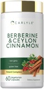 Carlyle Berberine with Ceylon Cinnamon | 60 Capsules | Vegetarian, Non-GMO, Gluten Free