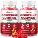 Berberine Gummies 2000mg - Natural Organic Berberine HCL Supplement - Vegan, Non-GMO, Gluten-Free - Delicious Raspberry Flavor - 120 Count
