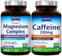 Innate Vitality 12-in-1 Magnesium Complex and Caffeine Capsules Bundle, Non-GMO Dietary Supplement Capsules, 120 Vegan Capsules Each
