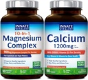 Innate Vitality Magnesium + Calcium with D3 Bundle – Daily Support for Bone, Energy, Nerve Function & Relaxation – for Active Lifestyles, Aging Needs & Women’s Wellness – 90 Count Each