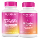 Pink Stork Magnesium + Iron Bundle - Magnesium Glycinate for Mood and Calm, Iron + Vitamin C for Absorption, Blood Cell Production, Whole Body Wellness