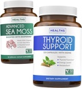 Bundle of Thyroid Support & Sea Moss - Sea Mos Thyroid Care Pack - Thyroid Support with Iodine (120 Caps) & Irish Sea Moss Capsules - Raw Vegan Supplement with BioPerine (Non-GMO & Organic)