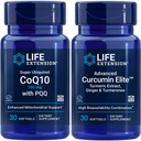 Life Extension Super Ubiquinol CoQ10 with PQQ, 100 mg | Advanced Curcumin Elite™ Turmeric Extract, Ginger & Turmerones | Heart & brain health, support healthy inflammatory and immune responses