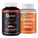 Qunol CoQ10 & Turmeric: CoQ10 200mg, 60 Softgels & Turmeric Curcumin, 2400mg, 105 Capsules