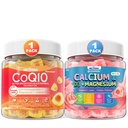 Nextdia Coq10 100mg 200mg Filled Gummies with Ashwagandha & Calcium + D3 & Magnesium Filled Gummies for Kids 4+