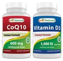 Best Naturals CoQ10 600 mg & Vitamin D3 5000 IU