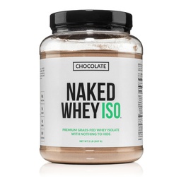 NAKED Chocolate Whey Isolate Protein - Only 6 Ingredients, 30g Grass-Fed Protein, Undenatured, No GMO, No Soy, Gluten-Free, No Preservatives - 24 Servings