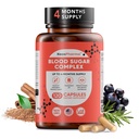 Blood Sugar Complex, 120 Capsules, Up to 4 Months Supply with Cinnamon, Zinc, Cayenne Pepper Fruit, Chromium, Vitamin C,E, Biotin, Magnesium and Other