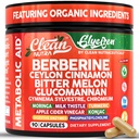 Clean Nutra Berberine and Ceylon Cinnamon Supplement Bitter Melon Glucomannan Gymnema Sylvestre Chromium Moringa Milk Thistle Turmeric Apple Cider Vinegar Digestive Enzymes Inositol Pills 90 Capsules