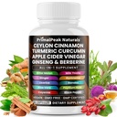 Ceylon Cinnamon Apple Cider Vinegar Turmeric Curcumin Panax Ginseng Berberine with Bitter Melon Banaba Milk Thistle Gymnema Sylvestre 60 Vegan Capsules